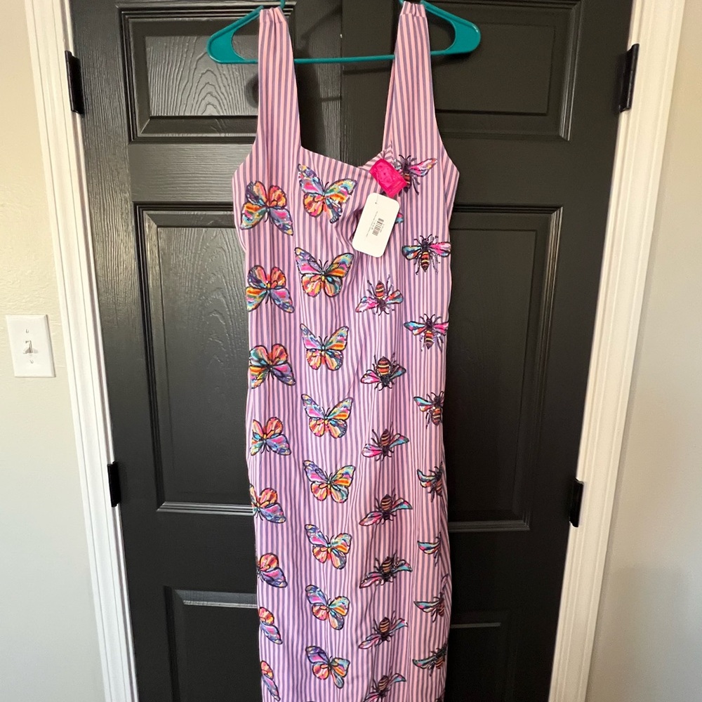 Queen of Sparkles NWT Large Buttery and Bee Dress